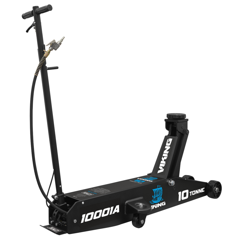 Sealey 10001A Viking Professional Long Reach Air/Manual Operation Trolley Jack with Rocket Lift 10 Tonne