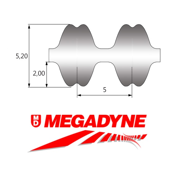 1100-RPP5-DD-25 Megadyne Isoran Double-Sided Timing Belt (1100-5M-25DD)