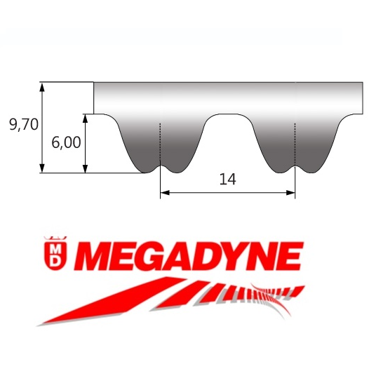 1400-SLV14-50 Megadyne Silver2 Belt (1400-14M-50)