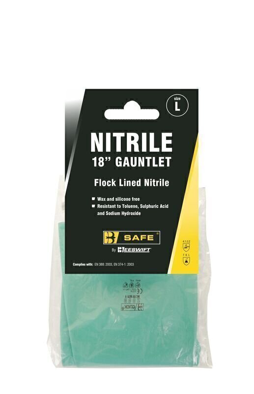 18Inch Nitrile Gauntlet Green Lge