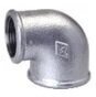 1 1/2 x 3/4inch BSPP Reducing Female Elbow 90 Deg Galvanised Malleable Iron Fitting Beaded DIN, Fig 90