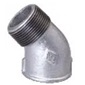 1 1/4inch BSP Male Female Standard Elbow 45� Beaded DIN Galvanised Malleable Iron, Fig 121
