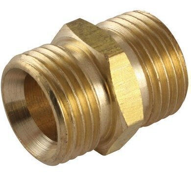 1/2inch x 1/2inch BSPP Equal Hexagon Nipple Coned Brass Adaptor
