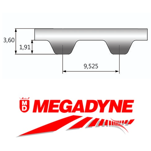 255L-DD-075 Megadyne Isoran Double-Sided Timing Belt (255L075DD)