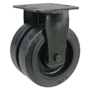 2BZKF150CIBJ 150mm Black Painted Cast Iron Heavy Duty Castor - Fixed 4 Bolt Unbraked