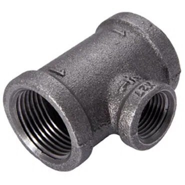 2 1/2 x 2 x 2 1/2inch BSPT Reducing Female Branch Tee Black Malleable Iron Fitting Banded BS143, Fig 130