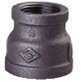2 x 1/2inch BSPT Reducing Female Socket Black Malleable Iron Fitting Banded BS143, Fig 240