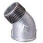 2inch BSP Male Female Standard Elbow 45� Beaded DIN Galvanised Malleable Iron, Fig 121