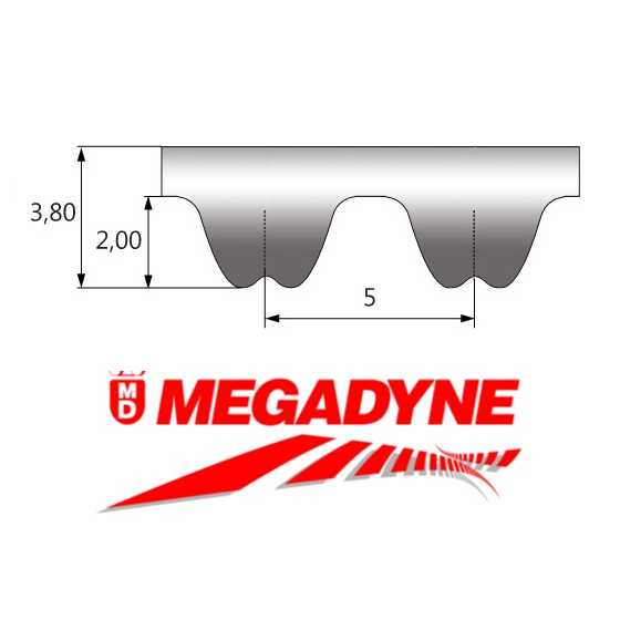 350-RPP5-25 Megadyne Isoran Metric Timing Belt (350-5M-25)
