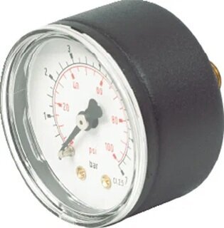 1/8inch BSPT 0-100 PSI 40mm Centre Back Pressure Gauge
