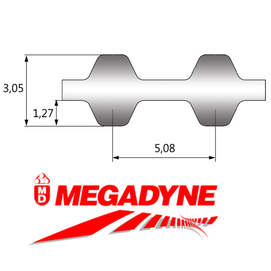 600XL-DD-031 Megadyne Isoran Double-Sided Timing Belt