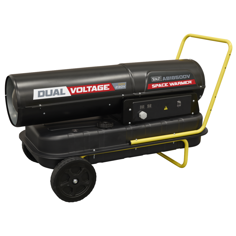 Sealey AB1850DV Dual Voltage Space Warmer Kerosene/Diesel Heater with Wheels 185,000Btu/hr(55kW)