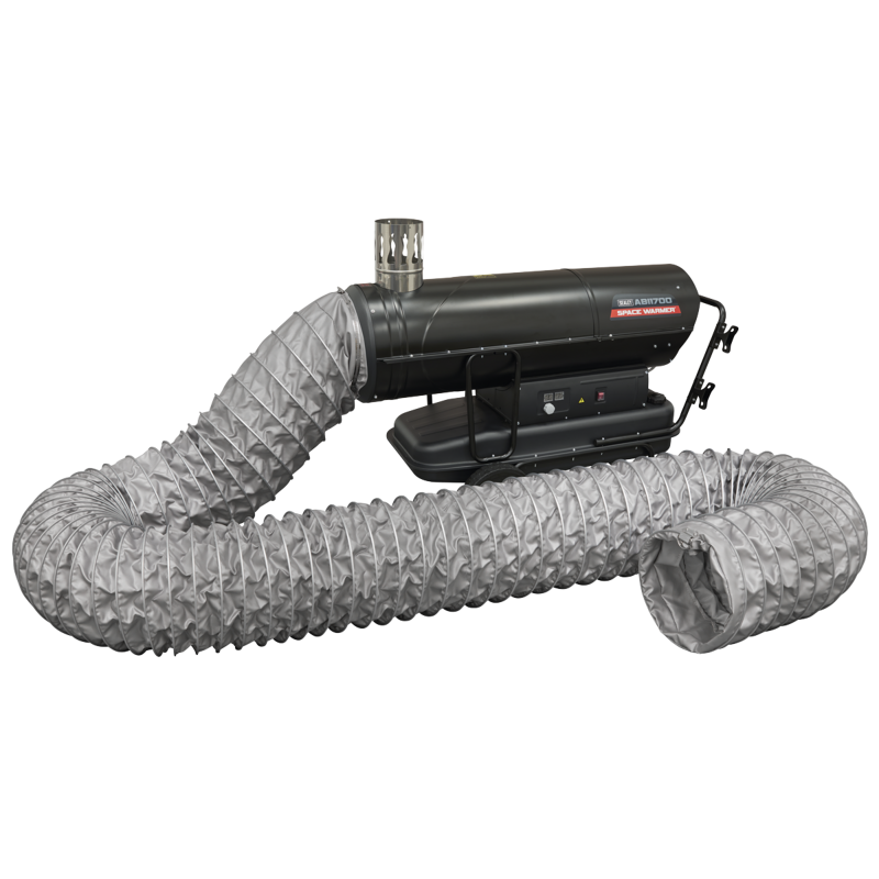 Sealey ABI1700COMBO Space Warmer Indirect Kerosene/Diesel Heater 170,000Btu/hr with 5M Ducting