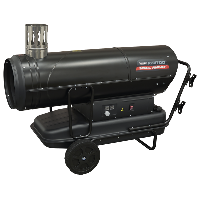 Sealey ABI1700 Space Warmer Indirect Kerosene/Diesel Heater with Wheels 170,000Btu/hr