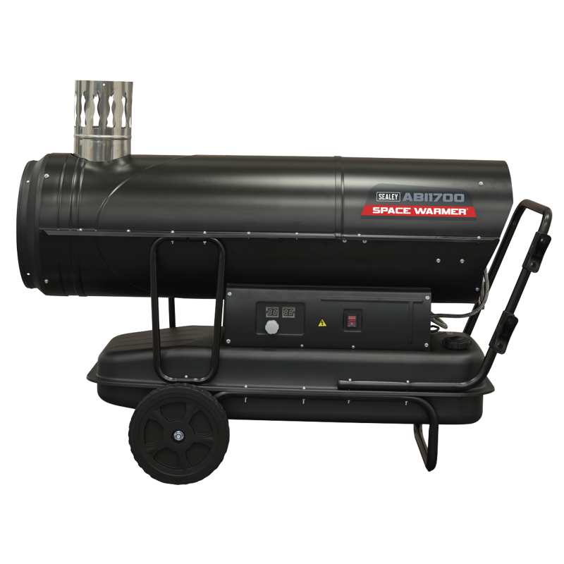 Sealey ABI1700 Space Warmer Indirect Kerosene/Diesel Heater with Wheels 170,000Btu/hr