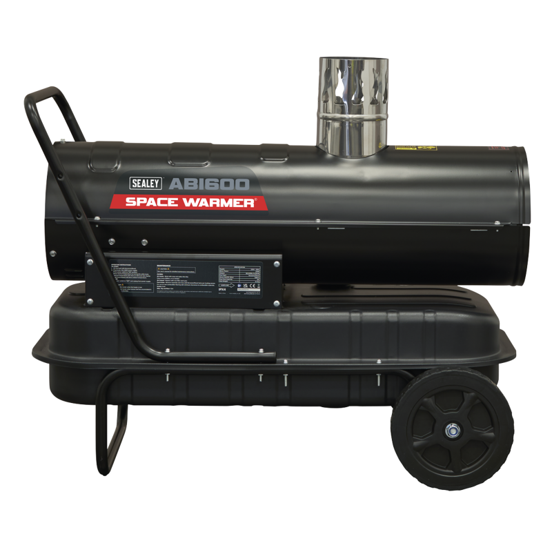 Sealey ABI600 Space Warmer Indirect Kerosene/Diesel Heater with Wheels 68,000Btu/hr