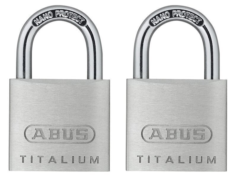 ABUS Mechanical 64TI/30mm TITALIUM Padlock Carded Twin Pack