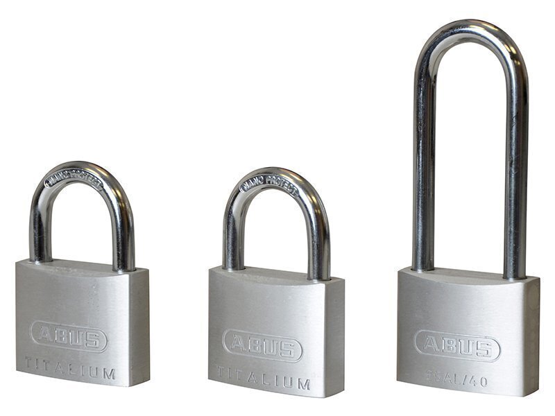 ABUS Mechanical 64TI/40mm TITALIUM Padlock Triple Pack (1 Long Shackle)