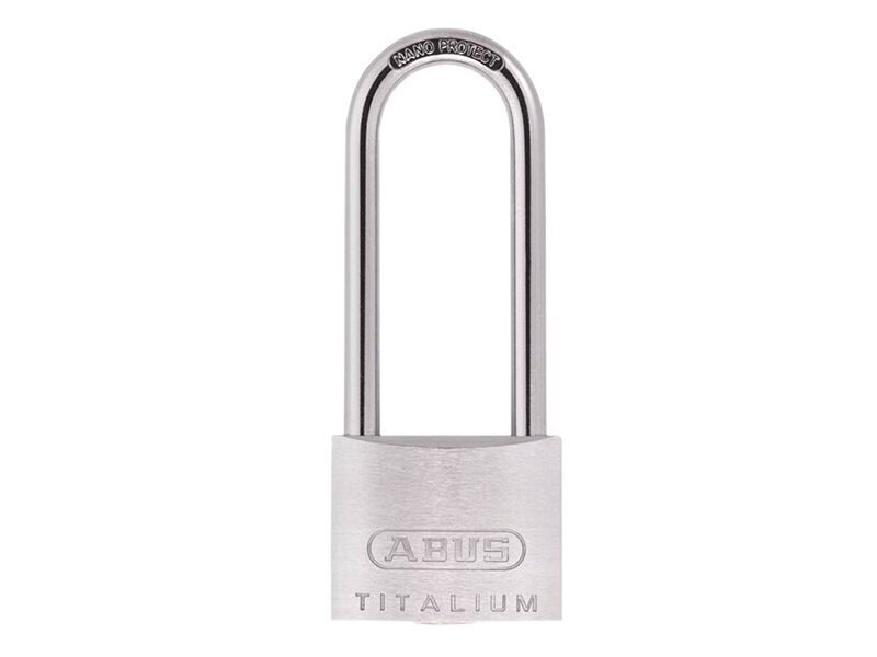 ABUS Mechanical 64TI/50mm TITALIUM Padlock 80mm Long Shackle Keyed Alike KA6511