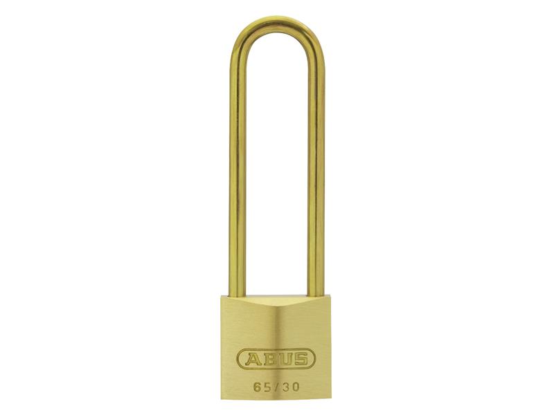 ABUS Mechanical 65MB/30mm Solid Brass Padlock 70mm Long Shackle Carded
