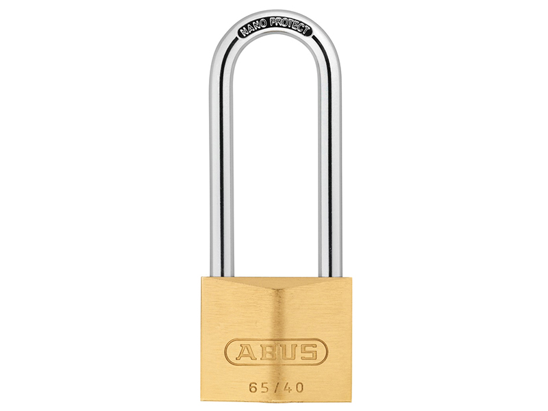 ABUS Mechanical 65/40mm Brass Padlock 63mm Long Shackle