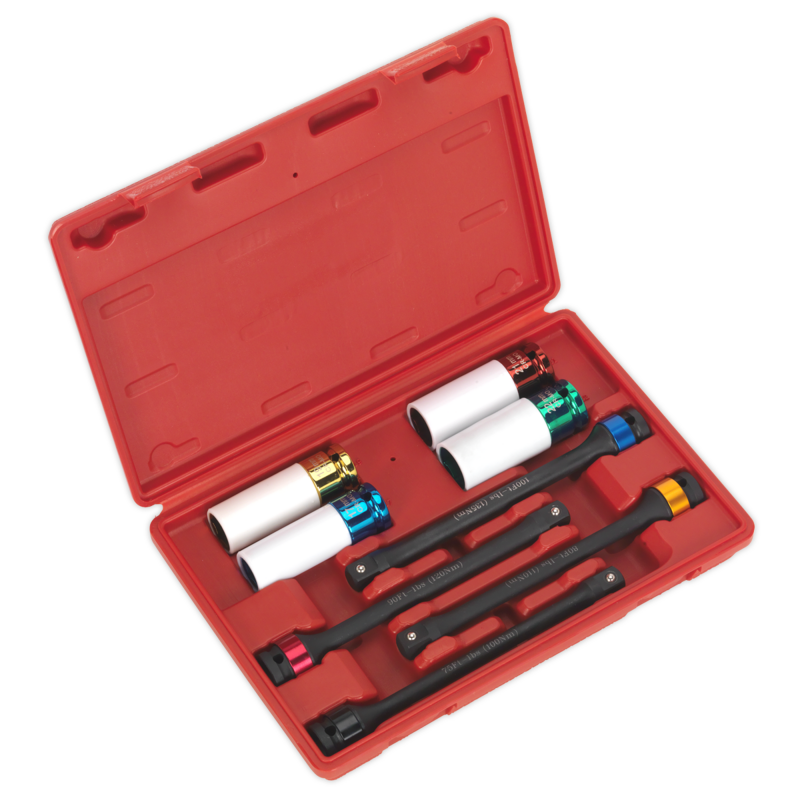 Sealey AK2243 Torque Stick  Aluminium Wheel Impact Socket Set 8pc 1/2Sq Drive