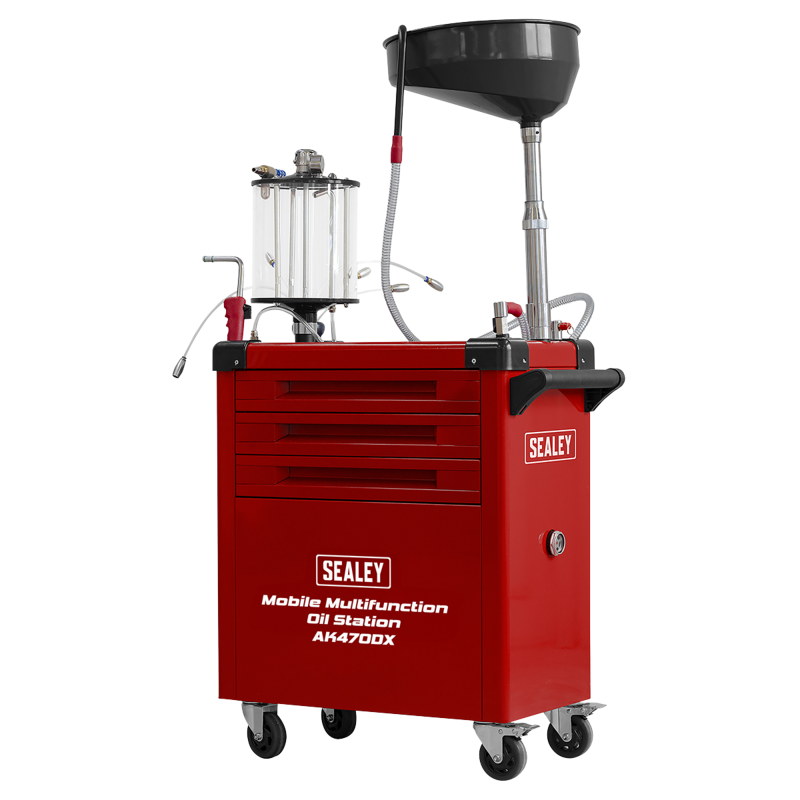 Sealey AK470DX Mobile Multifunction Oil Station with 61pc Tool Set