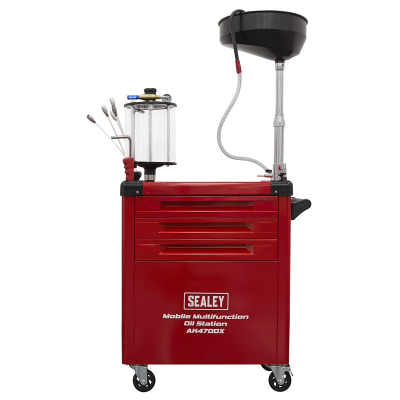 Sealey AK470DX Mobile Multifunction Oil Station with 61pc Tool Set