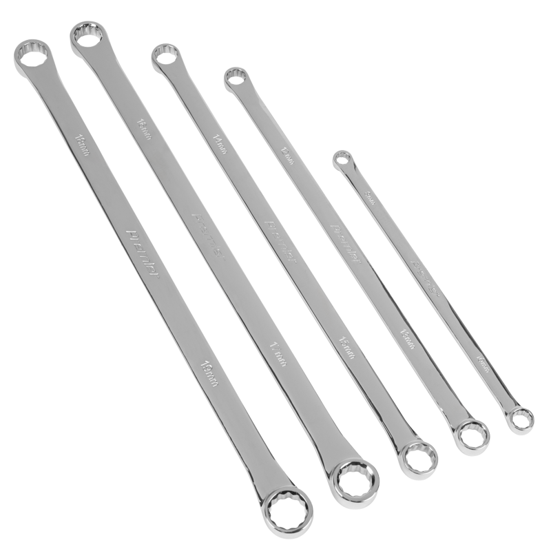 Sealey AK63110 Premier Extra-Long Double End Ring Spanner Set in EVA Foam Tray 5pc