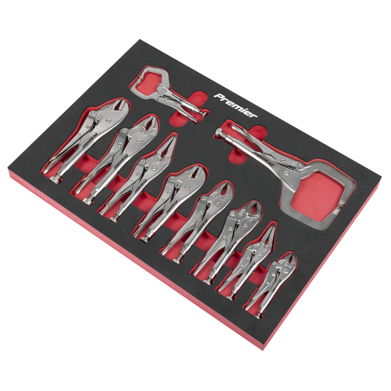 Sealey AK6802 Premier Locking Pliers Set with Foam Tray 10pc