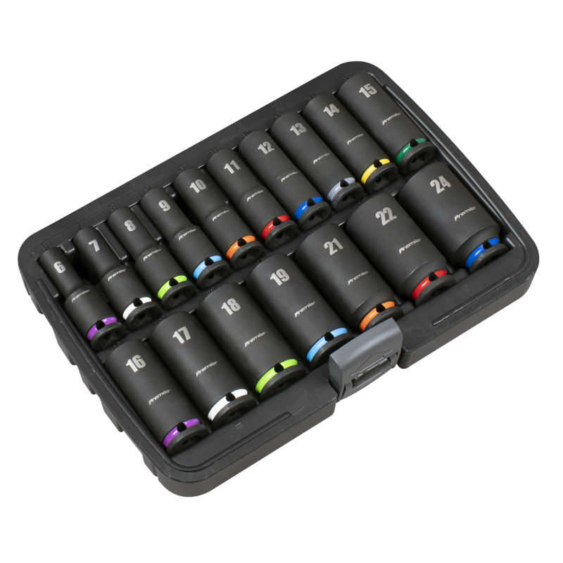 Sealey AK68219 Deep Impact Socket Set 3/8Sq Drive 17pc