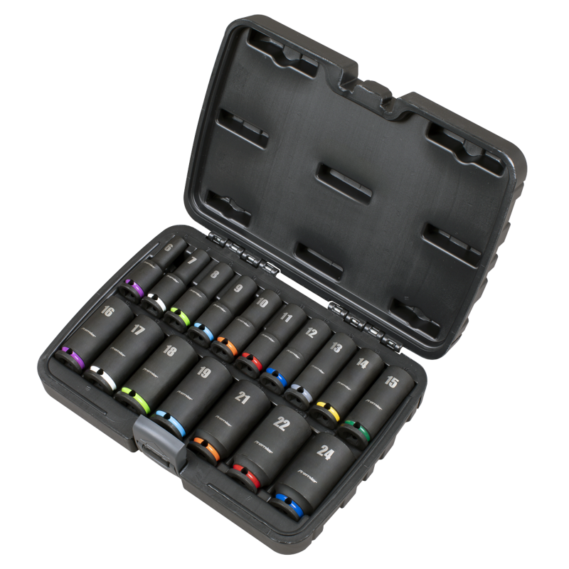 Sealey AK68219 Deep Impact Socket Set 3/8Sq Drive 17pc