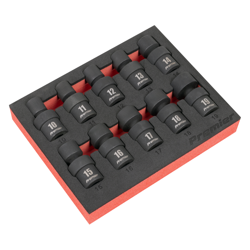 Sealey AK68220 Premier Universal Joint Impact Socket Set 3/8Sq Drive 10pc