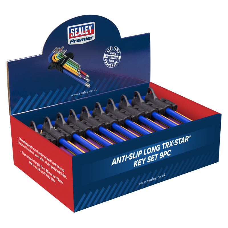 Sealey AK7193DB Anti-Slip Long TRX-Star Key Set 9pc - Display Box of 10
