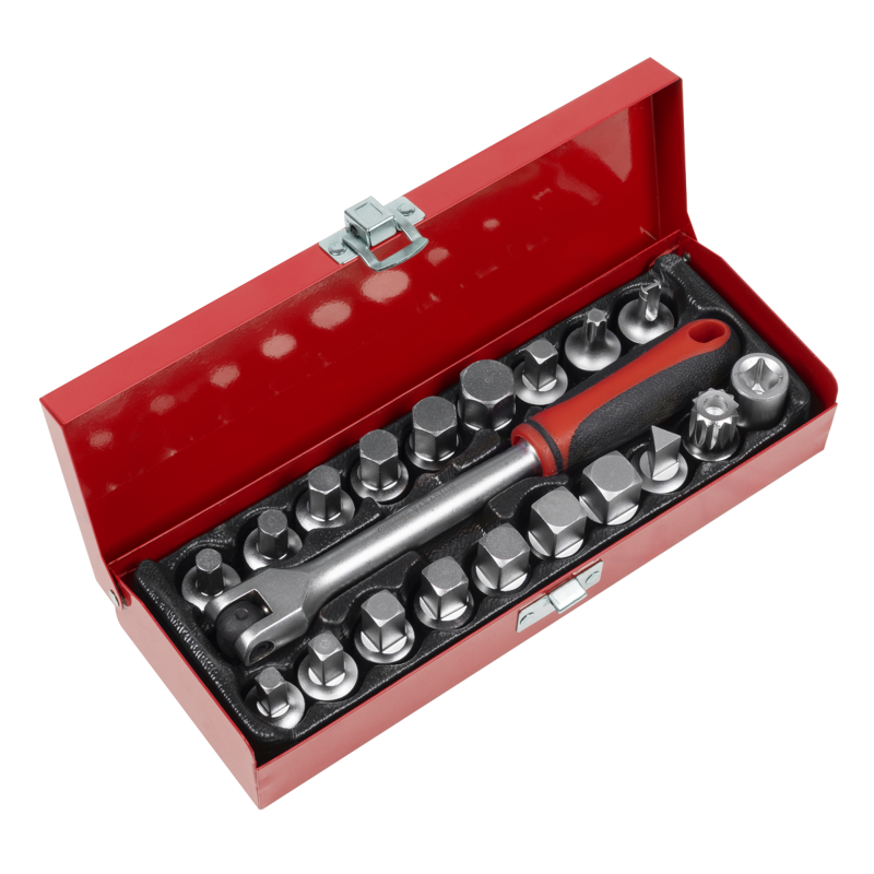 Sealey AK759 Oil Drain Plug Key Set 3/8Sq Drive 20pc