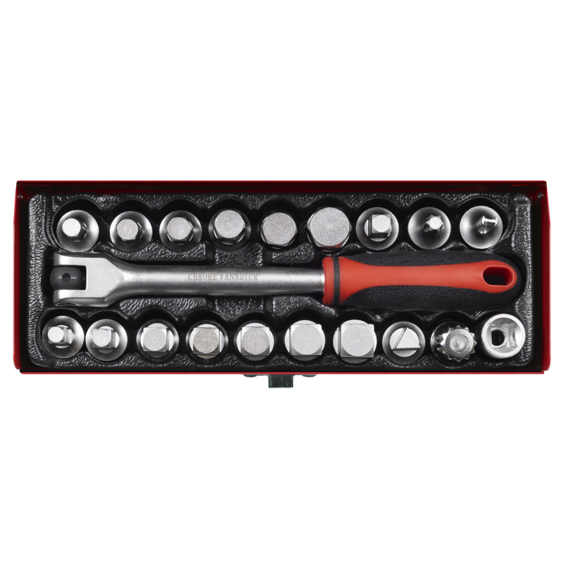 Sealey AK759 Oil Drain Plug Key Set 3/8Sq Drive 20pc