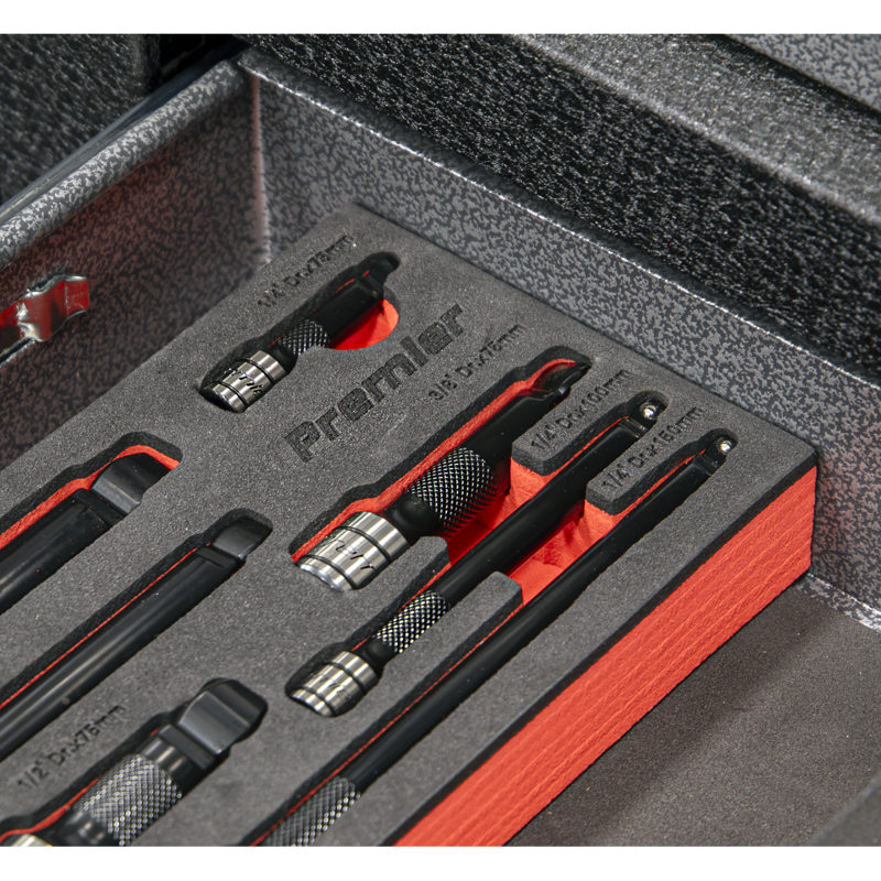 Sealey AK7693 Premier Black Wobble/Rigid Extension Bar Set 1/4, 3/8 1/2Sq Drive 9pc - Premier Black