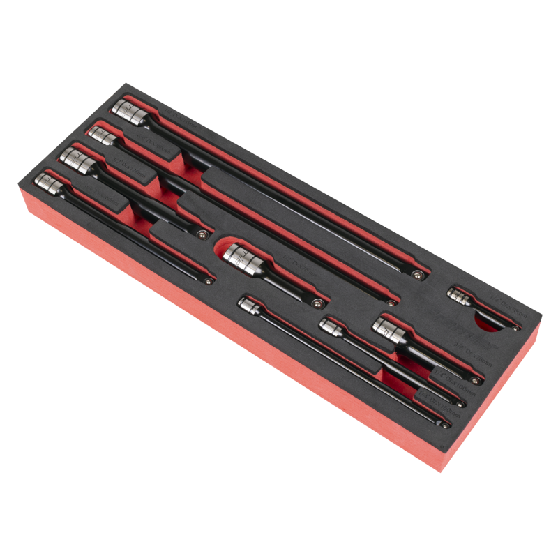 Sealey AK7693 Premier Black Wobble/Rigid Extension Bar Set 1/4, 3/8 1/2Sq Drive 9pc - Premier Black