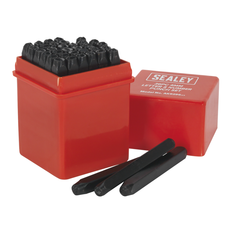 Sealey AK9296 Letter Number Punch Set 36pc 4mm