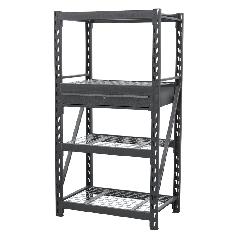 Sealey AP6372COMBO1 Heavy-Duty Racking Unit with 4 Mesh Shelves  Single Drawer 640kg Capacity Per Level