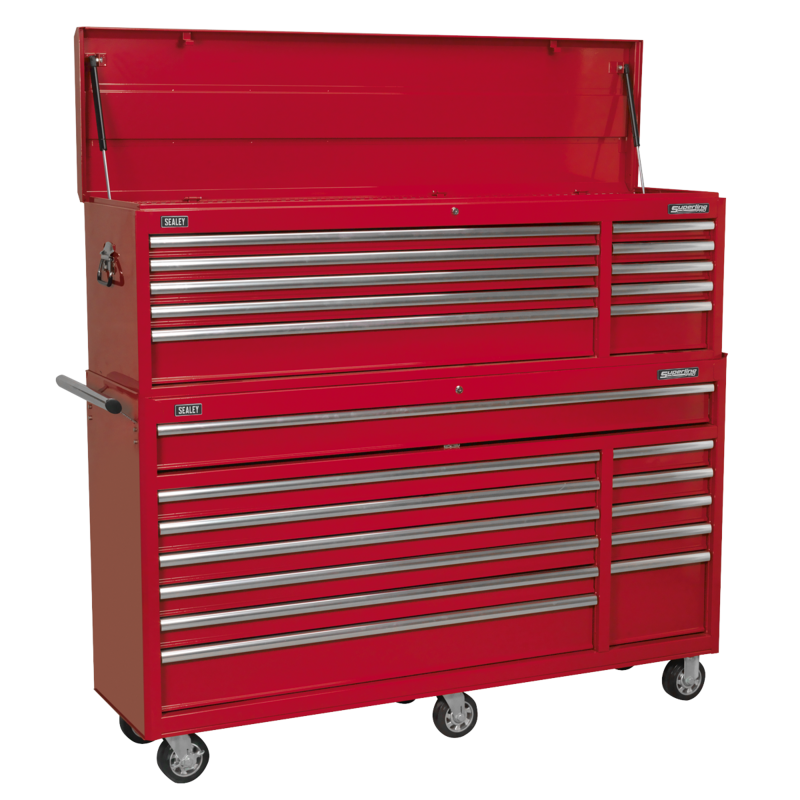 Sealey AP66COMBO2 Topchest  Rollcab Combination 23 Drawer with Ball-Bearing Slides - Red