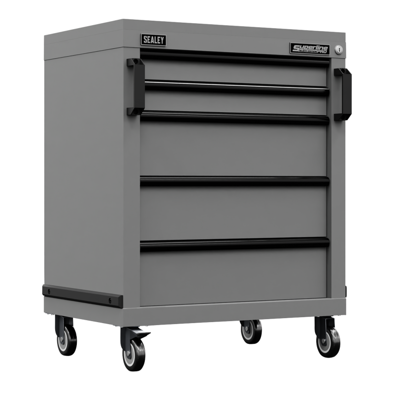 Sealey APMS34BE Superline PRO Black Edition Modular Mobile Cabinet 5 Drawer 650mm