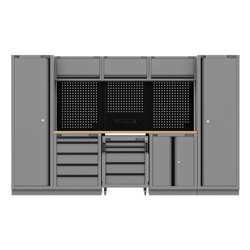 Sealey APMSBESTACK01W Superline PRO Black Edition Storage System with Rubber Wood Worktop 3.24m
