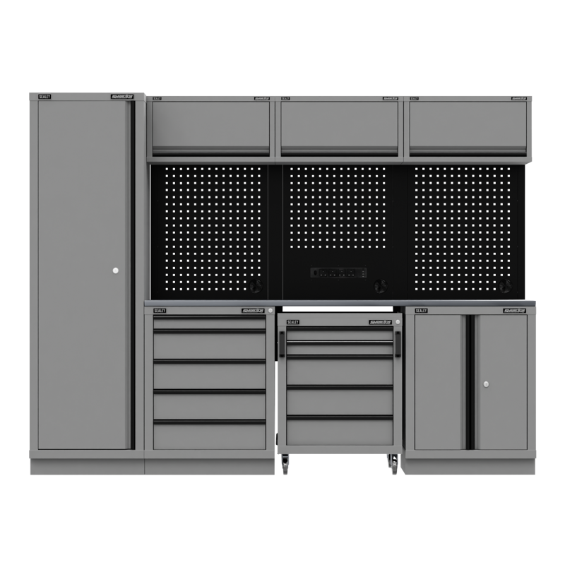 Sealey APMSBESTACK02SS Superline PRO Black Edition Storage System with Stainless Worktop 2.64m
