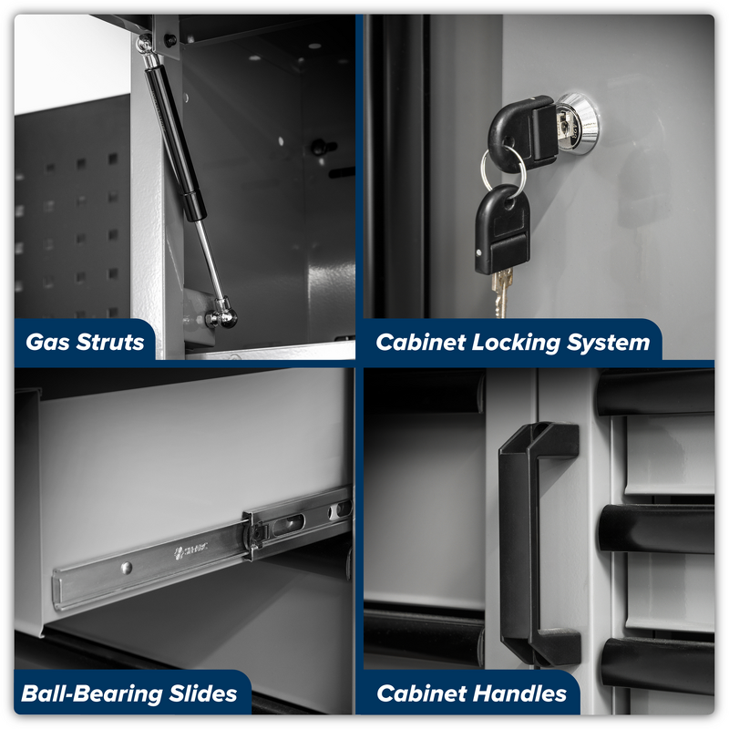 Sealey APMSBESTACK03SS Superline PRO Black Edition Storage System with Stainless Worktop 2.04m