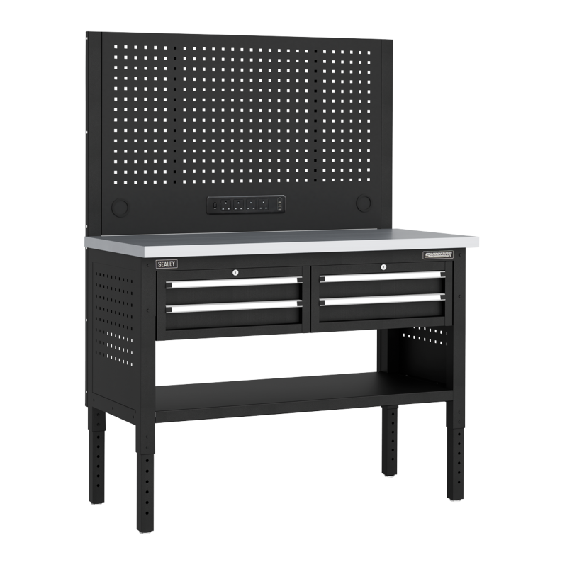 Sealey APMWB50COMBO2SS Superline PRO Modular Workbench with 4 Drawers Stainless Steel Worktop 1265mm