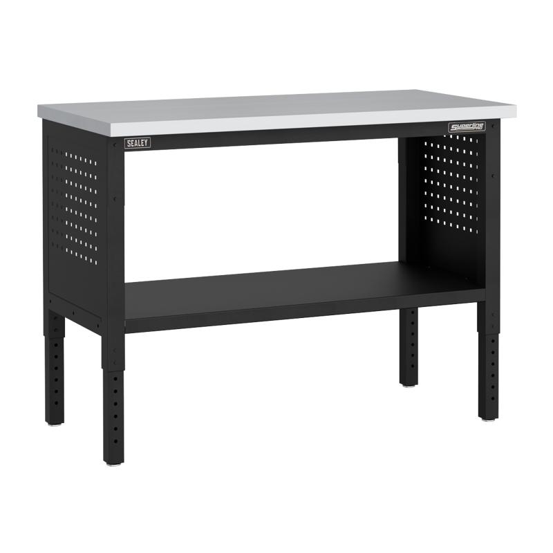Sealey APMWB50COMBOSS Superline PRO Modular Workbench with Pegboard Back Panel Stainless Steel Worktop 1265mm