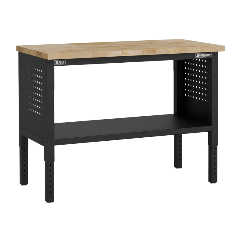 Sealey APMWB50COMBOW Superline PRO Modular Workbench with Pegboard Back Panel Wooden Worktop 1265mm