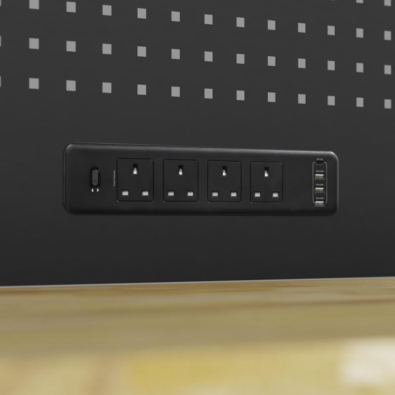 Sealey APMWB60PB Superline PRO Modular Pegboard Back Panel with Power Bar 1500mm