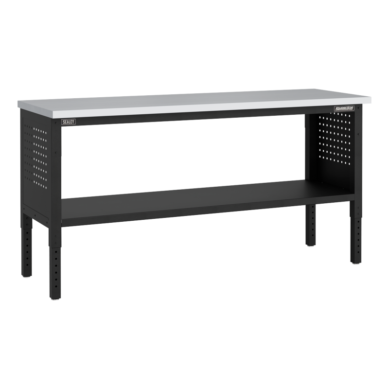 Sealey APMWB72COMBOSS Superline PRO Modular Workbench with Pegboard Back Panel Stainless Steel Worktop 1830mm
